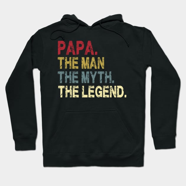 Papa - The Man - The Myth - The Legend Father's Day Gift Dad Hoodie by David Darry